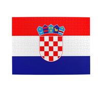 Puzzle horizontal en bois 500 pièces avec drapeau de la République de Croatie pour développer les compétences pratiques pour se détendre et interagir parent-enfant
