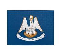 Puzzle horizontal en bois 500 pièces avec drapeau de l'État de la Louisiane pour développer les compétences pratiques pour se détendre et interagir parent-enfant
