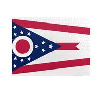 Puzzle horizontal en bois 500 pièces avec drapeau de l'État de l'Ohio pour développer des compétences pratiques pour se détendre et interagir parent-enfant