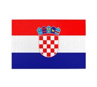 Puzzle horizontal en bois avec drapeau de la République de Croatie - 1000 pièces - Détendez-vous et améliorez les compétences et la concentration