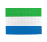 Puzzle horizontal en bois avec drapeau de la Sierra Leone - 500 pièces - Développe des compétences pratiques pour se détendre et interagir parent-enfant