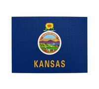 Puzzle horizontal en bois avec drapeau de l'État du Kansas 500 pièces pour développer des compétences pratiques pour se détendre et interagir parent-enfant