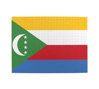 Puzzle horizontal en bois Drapeau des Comores 500 pièces Développer des compétences pratiques pour se détendre et interagir parent-enfant