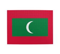 Puzzle horizontal en bois Drapeau des Maldives 500 pièces Développe les compétences pratiques pour se détendre et interagir parent-enfant