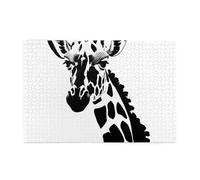 Puzzle horizontal en bois girafe noir et blanc de 1000 pièces pour se détendre et améliorer les compétences et la concentration
