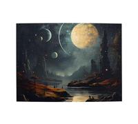 Puzzle horizontal en bois lune, étoiles et planètes, 500 pièces, développe des compétences pratiques pour se détendre et interagir parent-enfant