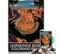 Puzzle Horseshoe Bend 1000 pièces pour Adultes et Adolescents, Jeu de réflexion, décoration Murale, Cadeaux d'anniversaire et de Noël Uniques 75x50cm