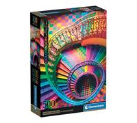 Puzzle HQC Colorboom Stairs Compact Box 500 Pièces 49x36 cm Dès 14 Ans | Escalier coloré et abstrait tiré de la collection Haute Qualité | fabrication italienne reconnue | idée cadeau détente