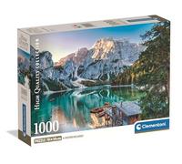 Clementoni Puzzle 1000 pièces - Lac Émeraude Braies HQC Compact Box (Fabriqué en Italie)