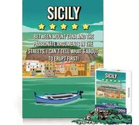 Puzzle Humoristique de 1000 pièces sur Le thème de la Sicile, idéal pour Les Adolescents Un Cadeau de Saison Parfait pour développer la mémoire et se détendre (50x75cm)