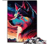 Puzzle Husky 1000 pièces en Carton coloré, Jeu interactif Familial, Casse-tête, Jouet éducatif 1000 pièces(26x38cm)