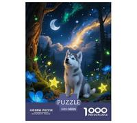 Puzzle Husky Bébé 1000 Pièces pour Adultes Et Enfants, Jeu Éducatif, Casse-tête Ciel Nocturne Étoilé, DéCoration, Cadeau Adulte 38x26cm/1000pcs