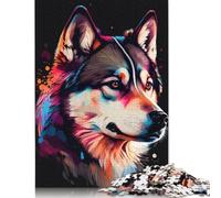 Puzzle Husky coloré de 1 000 pièces pour Adultes, difficulté : renforce Les Liens familiaux (1 000 pièces, 75 x 50 cm).