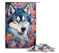 Puzzle Husky coloré de 1 000 pièces pour Adultes Puzzle Impossible Anti-Stress pour Adolescents de 14 Ans et Plus 1 000 pièces (38 x 26 cm)