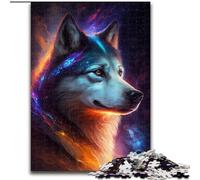 Puzzle Husky coloré de 1 000 pièces pour Adultes, Taille 26 x 38 cm pour Les Parents, Les Amoureux et Les Amis à partir de 14 Ans.