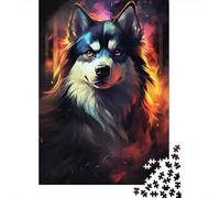 Puzzle Husky coloré pour Adultes et 1000 pièces Puzzles en Papier pour Adultes Puzzles pour 12 Ans et Plus Cadeaux de Noël 1000 pièces (38x26cm)