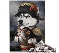 Puzzle Husky Dog Empereur Napoléon pour Adultes 1000 pièces, Collection d'artistes en Carton 100% recyclé, Beaux-Arts 26 x 38 cm