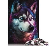 Puzzle Husky Galaxy Art, Jouet de détente, Puzzle en Carton de qualité supérieure pour Adultes et Enfants, Cadeaux d'halloween, 1000 pièces (75 x 50 cm)