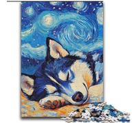 Puzzle Husky Night Sky pour Adultes 2000 pièces, Jouets addictifs pour stimuler l'intelligence cérébrale, Cadeaux d'anniversaire pour Les 14 Ans et Plus (70x100cm)
