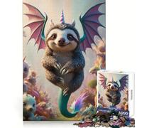 Puzzle Hybride Licorne, Dragon, Bébé Paresseux, 1000 pièces, Exercice cérébral, détente, découpe de précision, Cadeau Symbolique (38x26cm)