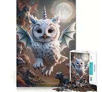 Puzzle Hybride Licorne,Dragon et Hibou pour Adolescents,1000 pièces,Jeu Stimulant l'esprit,Assemblage sécurisé et Solide,activité de Partage en Famille (38x26cm)