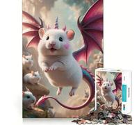 Puzzle Hybride Licorne,Souris Blanche et Dragon pour Adultes,1000 pièces,Jeu de mémoire,Assemblage sécurisé et Solide,Jeu de Construction de Liens significatifs (50x75cm)