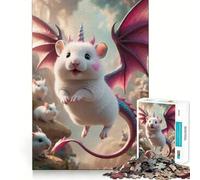 Puzzle Hybride Licorne,Souris Blanche et Dragon pour Adultes,1000 pièces,Jeu de réflexion,découpe de précision,Bords Lisses,défi Amusant pour Passer Le Temps (38x52cm)
