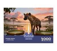 Puzzle Hyène 1000 Pièces pour Adultes Et Enfants, Jeu De Société Convivial, Puzzles Marais au Coucher de Soleil, Home Decor, Cadeau Anniversaire 70x50cm/1000pcs