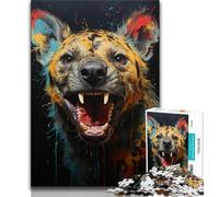 Puzzle Hyène Africaine pour Adolescents 1000 pièces, Jeu Stimulant et Familial avec des pièces entièrement emboîtables de Formes aléatoires (38x26cm)