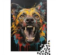 Puzzle Hyène d'Afrique - 1000 pièces - Cadeau pour Adultes et familles - Jeu de Puzzle - 38 x 26 cm