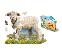 Madd Capp 884018 Animal Shapepuzzle Junior Contour Puzzle Agneau 100 pièces XL Puzzle pour Adultes et Enfants à partir de 5 Ans
