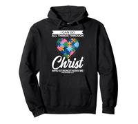 Puzzle « I Can Do All Things Through Christ Christian Autism » Sweat à Capuche