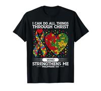 Puzzle « I Can Do All Things Through Christ Christian Autism » T-Shirt