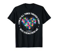 Puzzle « I Can Do All Things Through Christ Christian Autism » T-Shirt