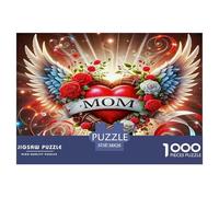Puzzle Idée Cadeau Adulte 1000 Pièces Ailé Cœur Maman Rose Lumière Jeu Difficile Extrême Décor Mur 38x26cm