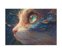 Puzzle Œil Chat Art, 1000 Pcs Jeu Intérieur Adulte | 70x50cm Carton, Exercice Mental, Finition Surface Lisse, Admirateurs D'art, Réduction Du Stress