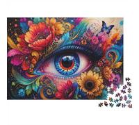 Puzzle Œil coloré et Fleurs pour Adultes, 1000 pièces | 52x38cm Illustration éclatante d’un œil et de fleurs, parfaite pour se détendre seul ou partager un moment convivial