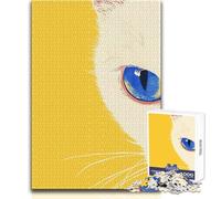 Puzzle Œil de Chat Gros Plan 1000 Pièces pour Adolescents - Jeu d'apprentissage et de Réflexion Stratégique et Sensuel pour Toutes Les Occasions - Dimensions:38x52cm