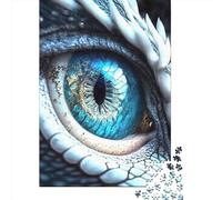 Puzzle Œil de Dragon Blanc et Bleu pour Adultes 1000 Pièces Puzzle en Bois pour Adultes Puzzle pour Adolescents à partir de 12 ans et plus Cadeaux de Noël 1000 pièces (75 x 50 cm)
