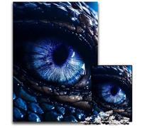 Puzzle Œil de Dragon Bleu 1000 pièces pour Adultes Adolescents et familles Décoration DIY idéale Défi cérébral 1000 pièces (38 x 26 cm)