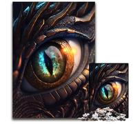 Puzzle Œil de Dragon en Bronze 1000 pièces pour Adultes Puzzle Impossible pour Adultes pour Les Vacances et décoration d'intérieur 1000 pièces (38 x 26 cm)