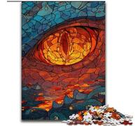 Puzzle œil de Dragon en vitrail pour Adultes, adapté aux 14 Ans et Plus Amusement en Famille pour Toute la Famille 50x75cm