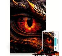Puzzle Œil de Dragon Rouge 1000 Pièces pour Adolescents Amélioration de la Mémoire Détente et Loisirs Découpe Fine Décoration Artistique (50x75cm)