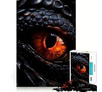Puzzle Œil de Dragon Rouge 1000 Pièces pour Adolescents Jeu de Logique Claire Moments de Paix Découpe Parfaite Liste de Vœux du Père Noël (50x75cm)