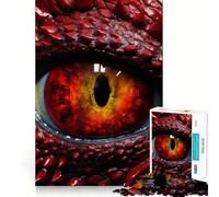 Puzzle Œil de Dragon Rouge 1000 Pièces pour Adolescents Jeu de Logique Fine Détente et Amusant Décoration Murale aux Bords Nets (38x26cm)