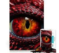 Puzzle Œil de Dragon Rouge 1000 Pièces pour Adolescents Jeu de Puzzle Stimulant la réflexion Activité de Groupe Cadeau Classique Assembler (50x75cm)