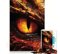 Puzzle Œil de Dragon Rouge 1000 Pièces pour Adolescents Jeu de Réflexion Évasion Calme Bords Précis (38x52cm)