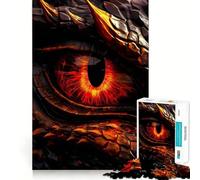 Puzzle Œil de Dragon Rouge 1000 Pièces pour Adolescents Jeu Intelligent d'Intérieur Découpe Précise Cadeau Exquis (38x52cm)