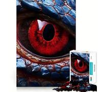 Puzzle Œil de Dragon Rouge 1000 Pièces pour Adolescents Stimule la Mémoire Calme et Apaisant Découpe Premium (38x26cm)