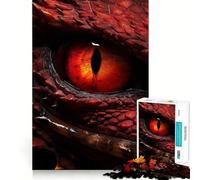 Puzzle Œil de Dragon Rouge 1000 Pièces pour Adultes Jeu Intellectuel Calme et Détente Découpe Précise Cadeau de Noël (38x26cm)